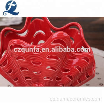 Maceta de cerámica decorativa de diseño floral único